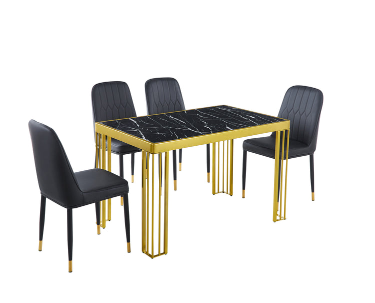 7 Star Furniture Windsor Black, Grey Or White Dining Table with Optional Gold Or Black Frame (Table Only)