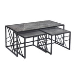 7 Star  Oval MDF Coffee Table With Side Table Black, Grey or White Coffee Table, Nest Table with Optional  Side Tables