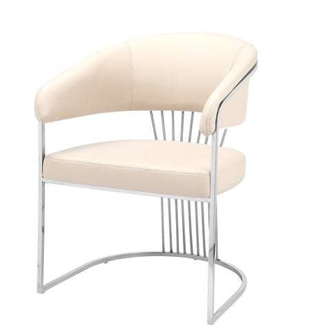 POSH Dining Chair In Chrome Frame Available In Beige , Grey And Black (Set Of 2 Chairs)