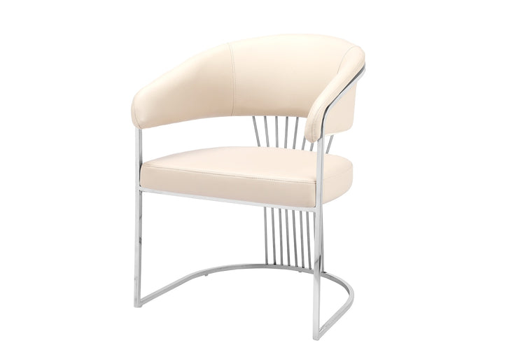 POSH Dining Chair In Chrome Frame Available In Beige , Grey And Black (Set Of 2 Chairs)