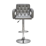 7Star Set of 2 Smart Faux Leather/Plush Velvet Bar Stools Adjustable Swivel Dining Island Counter Bar Chair