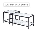 Cooper Set of 2 Piece Coffee Table Set In White , Black And Grey