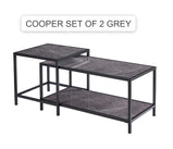 Cooper Set of 2 Piece Coffee Table Set In White , Black And Grey