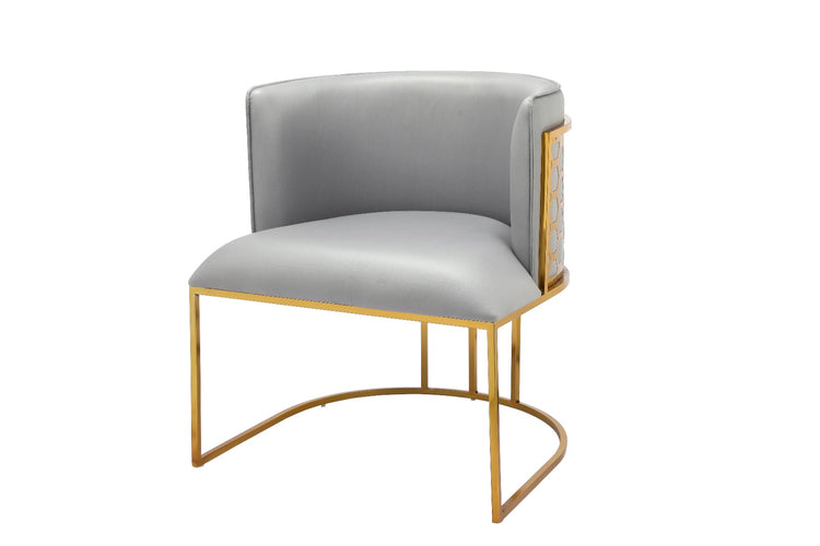1Pc Palm Tub Chair Pu Leather Armchair Dining Living Room Office Reception With Choice of Silver or Gold Frame