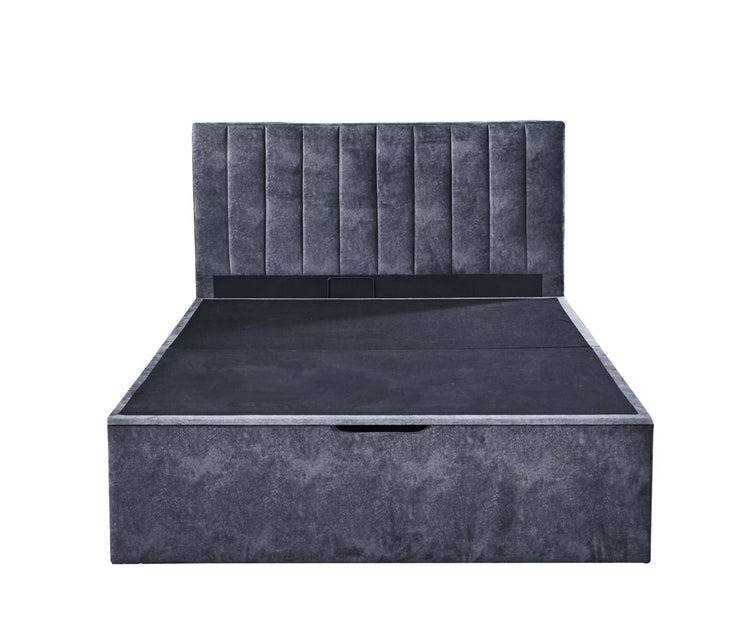 7star Maya Ottoman Storage Bed Gas Lift In Leather and Velvet In Single Double and King