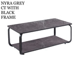 7 Star Furniture Nyra Black, Grey Coffee Table with Optional Gold Or Black Frame