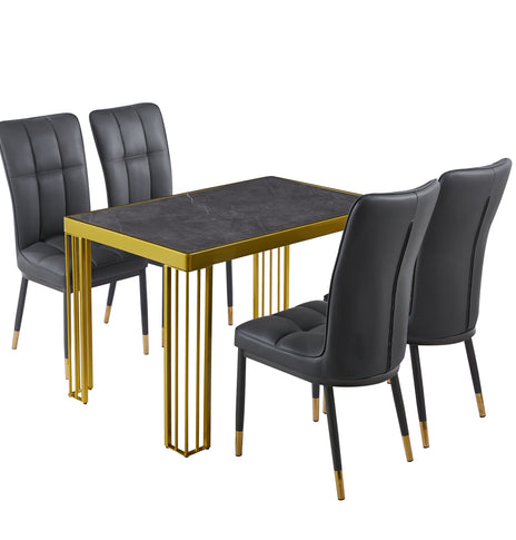 Windsor Black, Grey Or White Dining Table with Optional Gold Or Black Frame (Table Only)