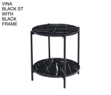 7 Star Furniture Vina  Black, Grey Coffee Table & Side Table with Optional Gold Or Black Frame