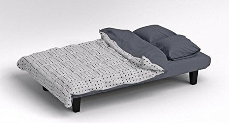 7star jack budget Modern Design PU Leather 3 Seater Sofa Bed in black with white piping