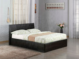 7STAR OTTOMAN Black Faux Leather Double 4ft6, Small Double 4ft and single 3ft with Storage Bed Budget Unbeatable Price