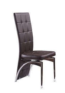 Faux Leather High Back Dining Chairs with Chrome Frame Available in Grey , Beige , Black Brown, Cappuccino and White
