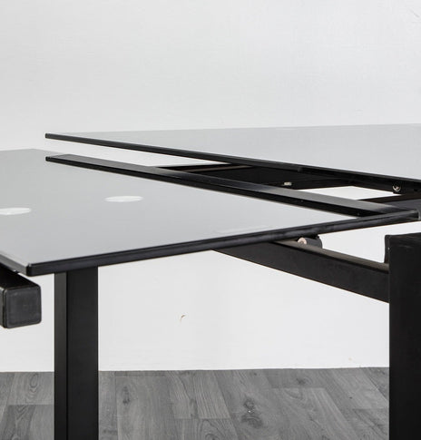 7star Helen Extending Dining table and chairs set in Black Furniture Sales