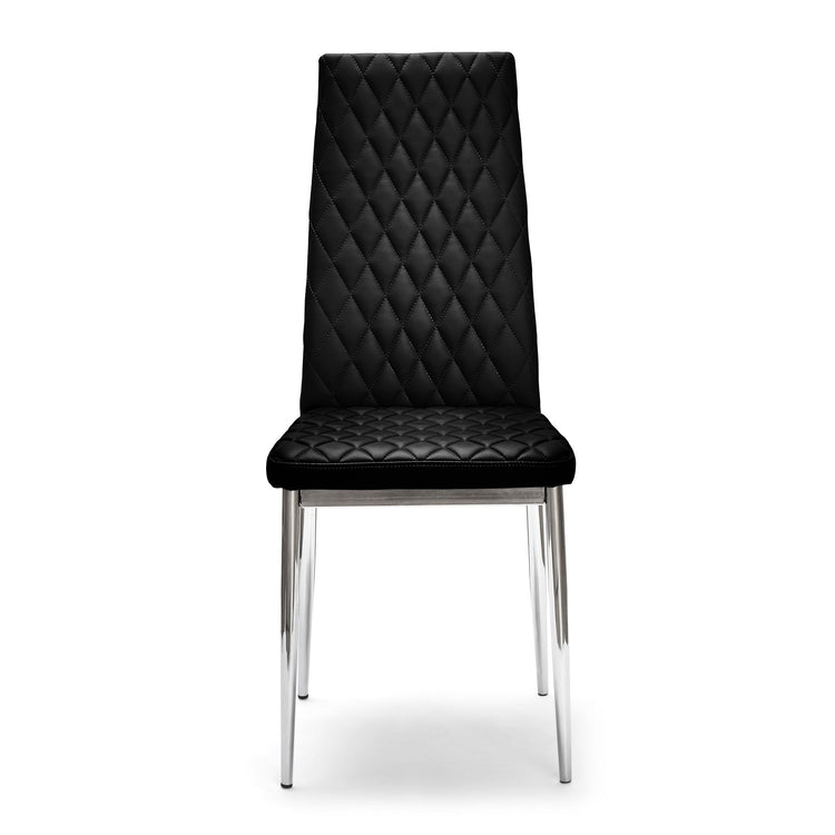 4pc x Laura Faux Leather Dining chairs Foam Padded and chrome Frame/ Stitch Detailing