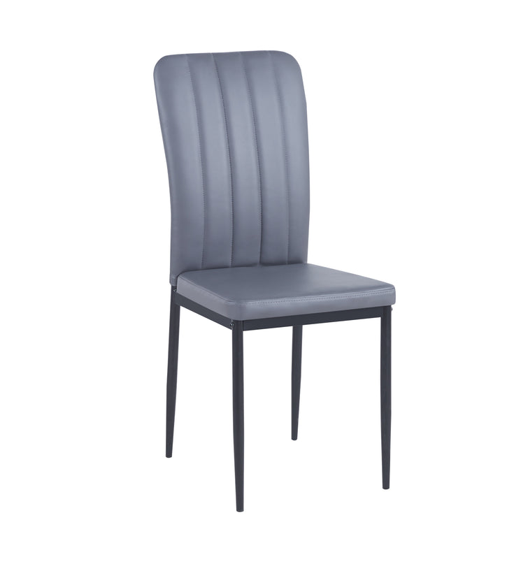 4pc Lotus Faux Leather Cheap Dining Chair Metal Frame Foam Padded
