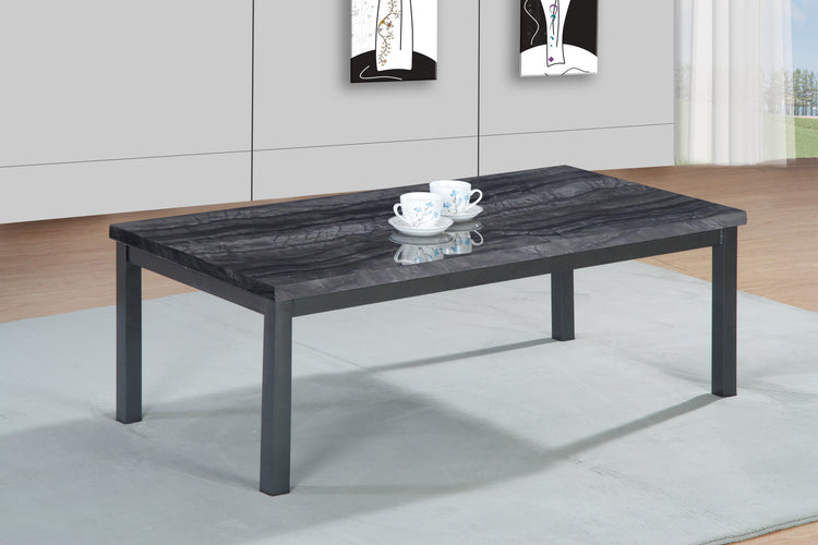 MESA DE CENTRO 7STAR LUCY de MDF de alto brillo efecto mármol DISPONIBLE EN Wengué, Gris y Negro carbón