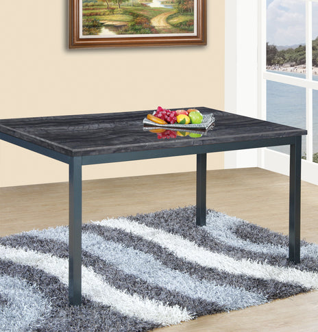 Mesa de comedor de alto brillo con efecto mármol mdf de 7 estrellas con 4 o 6 sillas opcionales Disponible en gris, negro carbón, marrón y wengué