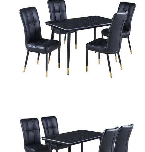 7star 2pc Tulip  Faux Leather Dining chair metal frame high backrest foam padded