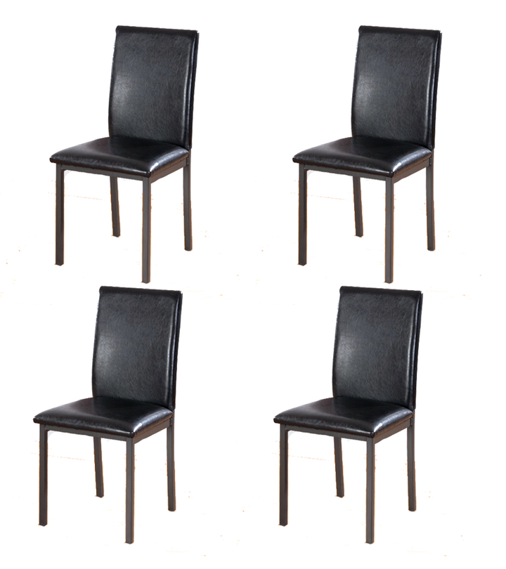 7STAR Bella Dining chairs Faux Leather foam padded strong metal frame box of 4pc or 6pc