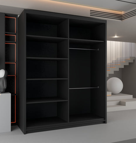 California Sliding Door Wardrobe – Curved Mirror