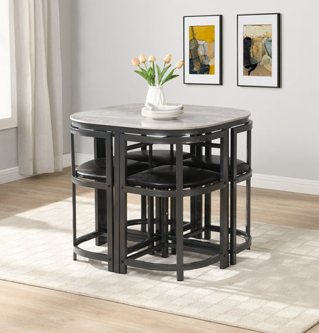 Ace Modern Space Saving  4 Seater Compact Dining Set