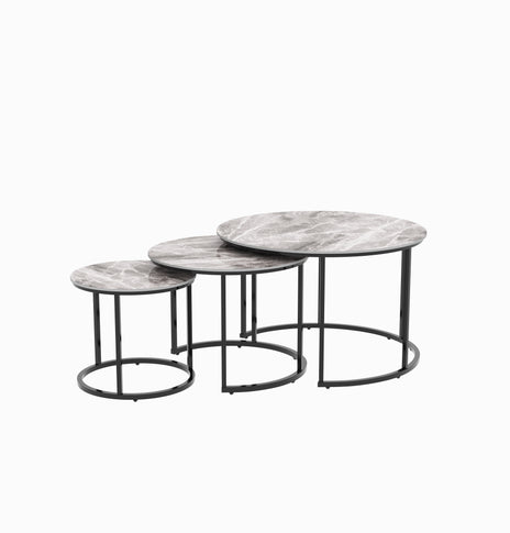 Clark Modern Nesting Coffee Table Set – Stone Top