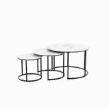 Clark Modern Nesting Coffee Table Set – Stone Top