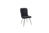 Ivy 2Pc Modern Dining Chair with Quilted Backrest, Chrome Legs, Padded Cushioning