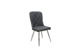 Ivy 2Pc Modern Dining Chair with Quilted Backrest, Chrome Legs, Padded Cushioning