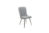 Ivy 2Pc Modern Dining Chair with Quilted Backrest, Chrome Legs, Padded Cushioning