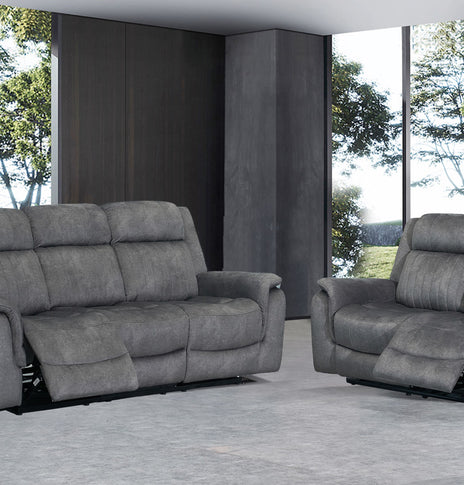 SOFÁ RECLINABLE 7STAR 3+2 MANUAL DISPONIBLE EN GRIS OSCURO Y GRIS CLARO