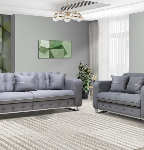 Berlin Sofa Set With Storage 3+2 Seater With Option Gold Or Silver Frame