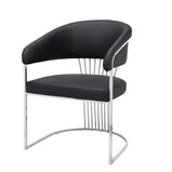 POSH Dining Chair In Chrome Frame Available In Beige , Grey And Black (Set Of 2 Chairs)