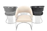 POSH Dining Chair In Chrome Frame Available In Beige , Grey And Black (Set Of 2 Chairs)