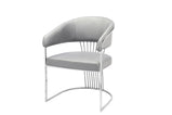 POSH Dining Chair In Chrome Frame Available In Beige , Grey And Black (Set Of 2 Chairs)