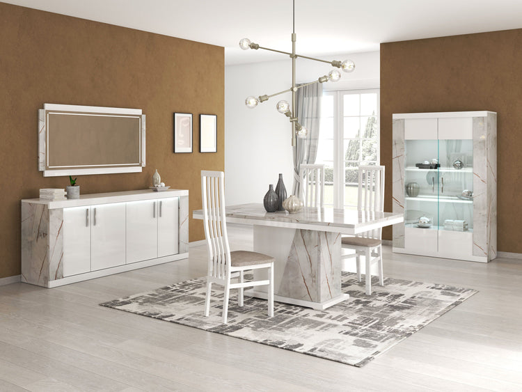 Smart Modern Italian Living & Dining Collection with LED Lighting