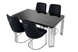 7 Star Furniture Daisy Sintered Ceramic Stone Black, Grey or White Dining Table with Optional Gold Or Silver Frame