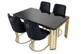 7 Star Furniture Daisy Sintered Ceramic Stone Black, Grey or White Dining Table with Optional Gold Or Silver Frame