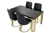 7 Star Furniture Daisy Sintered Ceramic Stone Black, Grey or White Dining Table with Optional Gold Or Silver Frame