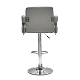 7Star Set of 2 Smart Faux Leather/Plush Velvet Bar Stools Adjustable Swivel Dining Island Counter Bar Chair