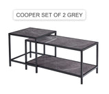 Cooper Set of 2 Piece Coffee Table Set In White , Black And Grey