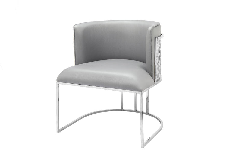 1Pc Palm Tub Chair Pu Leather Armchair Dining Living Room Office Reception With Choice of Silver or Gold Frame