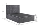 Maya Ottoman Storage Bed Gas Lift In Leather and Velvet In Single and Double
