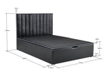 Maya Ottoman Storage Bed Gas Lift In Leather and Velvet In Single and Double