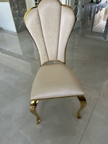 Belvedare Set of 4Pc Dining chairs Regal Shall Back With Option of Gold or Silver Frame