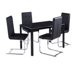 7 Star Furniture Sintered Ceramaic Stone Black, Grey or White Dining Table with Optional 4/6 Faux Leather Chairs