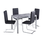 7 Star Furniture Sintered Ceramaic Stone Black, Grey or White Dining Table with Optional 4/6 Faux Leather Chairs