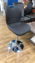 7Star Set of 2 Aryan Faux Leather/ Plush Velvet Bar Stools Adjustable Swivel Dining Island Counter Bar Chair