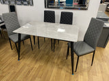 7 Star Cornwall Sintered Ceramic Stone High Gloss Dining Table Available in Grey , White And Black {Table Only}
