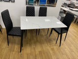 7 Star Cornwall Sintered Ceramic Stone High Gloss Dining Table Available in Grey , White And Black {Table Only}