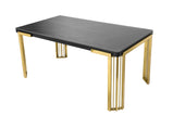 Daisy Sintered Ceramic Stone Black, Grey or White Dining Table with Optional Gold Or Silver Frame